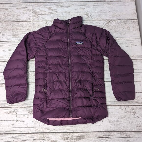 Patagonia Purple Netplus Girls Size Mefium Lightweight Down Puffer - Picture 1 of 7